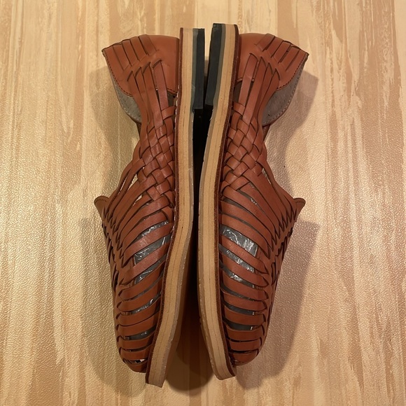 Sols Ana Genuine Leather Classic Mexican Huarache Sandal Flats Brown Size 9 - Picture 7 of 13